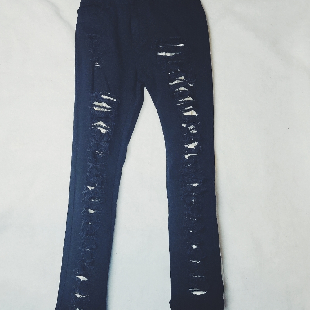 NWT Top Trends Black Ripped Skinny Jean's Sz 16